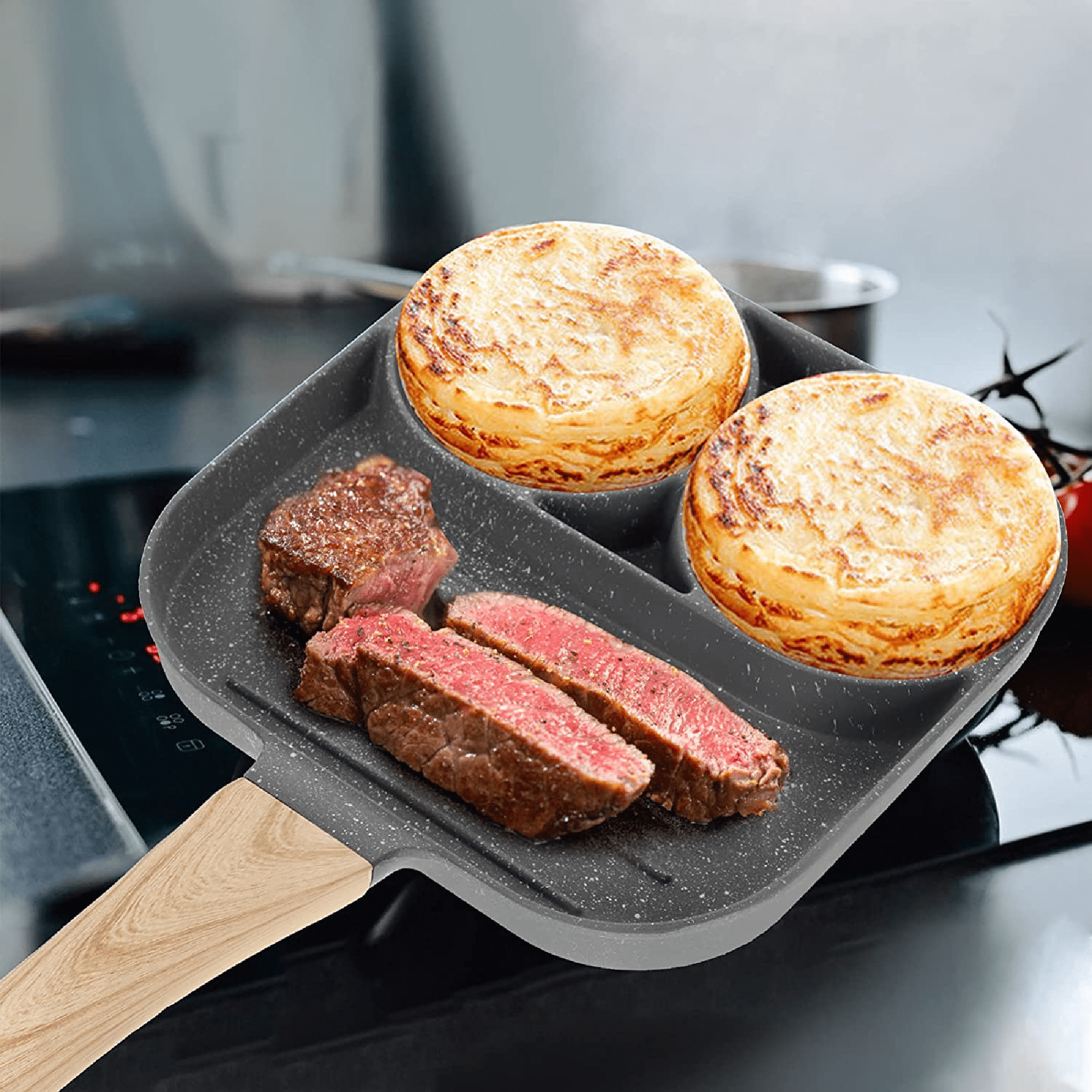 Miniatura 5 de Sartén Antiadherente 3 Puestos